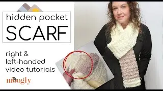 How to Crochet: Hidden Pocket Crochet Scarf (Left Handed)