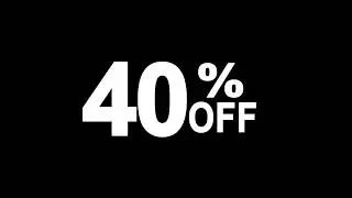 40% Precent Off Glitch Effect Text Digital TV Distortion 4K Loop Animation