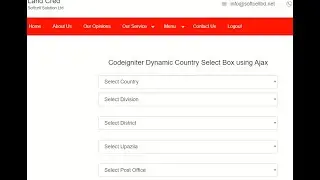 Codeigniter Dynamic Dependent Country Select Box using Ajax & PHP