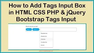 How to Add Tags Input Box in HTML CSS PHP & jQuery | Bootstrap Tags Input