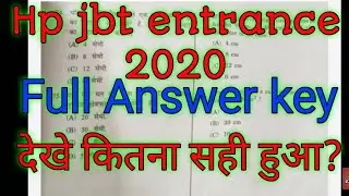 Hp jbt D.el.ed answer key2020/jbt entrance exam 19  July 2020/jbt deled answer key
