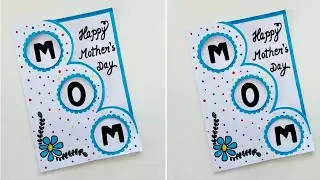 Easy & Beautiful white paper Mother's Day Card making|DIY How to make Birthday greeting Card for mom