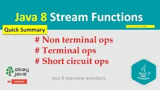 Java 8 stream api operations | java 8 stream functions | terminal | non terminal functions|okay java