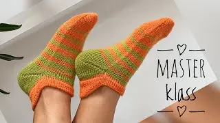 SUPER SIMPLE MODEL OF Knitting Slipper socks. Detailed masterclass. Knitting socks.