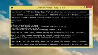 Mysql update root user password on command line