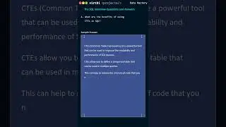 What are the benefits of using CTEs in SQL |  SQL Shorts | 