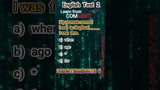 English Pre-Intermediate 3 Test 2      #EnlgishTests #EnglishGrammer