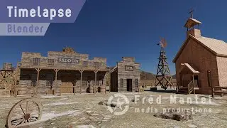 Modeling a Western scene in Blender - timelapse