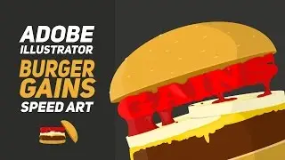 Burger Gains Illustrator Speed Art | by Caler | Graphic Design