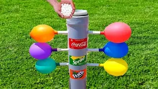 Experiment Coca Cola Fanta Sprite VS Balloon🎈And Mentos Underground! 