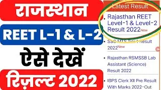 Rajasthan REET Result 2022 Kaise Dekhe ? How to check REET Level 1 & Level 2 Result 2022 ? 