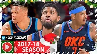 Russell Westbrook, Paul George & Carmelo Anthony BIG 3 Highlights vs Sixers (2017.12.15) - AMAZING!