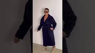 Базовое пальто халат на кнопках и поясе