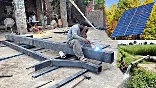 Amazing handmade process for New  Solar panel tractor Trolley make of Book style