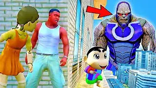 Franklin and Shinchan & Pinchan play HIDE AND KILL with Squid Game Doll In GTA 5