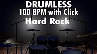 Drumless Backing Track Hard Rock Easy (Beginners welcome) | 100 bpm with click