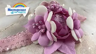 Розовый букет #изфоамирана повязке