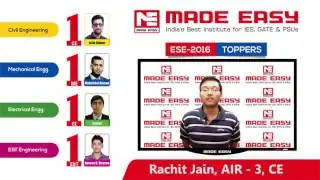 Rachit Jain ESE 2016  CE AIR-3 MADE EASY Student