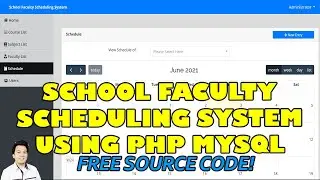 School Faculty Scheduling System using PHP MySQL | Free Source Code Download