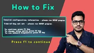 How to fix press f1 to continue in computer startup | Fix computer startup f1 error | Date time