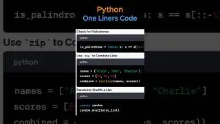 Python shorts | one liners | #pythontricks #code #pythonshorts  #coding