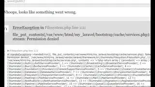 Laravel 5.4 error - file_put_contents(cache services.php) failed to open stream. Permission denied