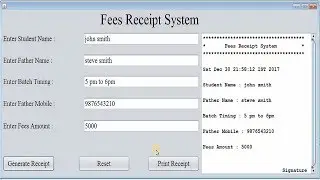 fees receipt system in java by using netbeans