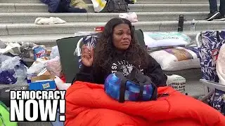 “Give Us the Moratorium”: Rep. Cori Bush Sleeps on Capitol Steps Demanding Eviction Protection