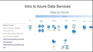 Introduction to Azure Data Services | Data Ingestion | Store | Processing | Visualization service