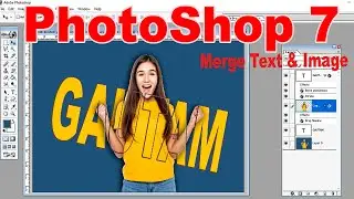 How To Merge Text & Image In Photoshop 7 || merge text with image in  photoshop