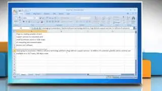 How to use Wrap Text in Microsoft® Excel 2007