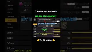 4 GB Ram FF Sensitivity⚙️free fire best sensitivity setting for headshot 😤 FF setting 2024