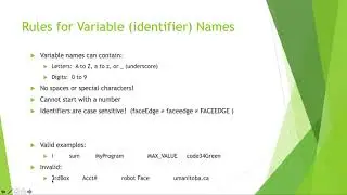 COMP1010 Variables