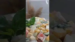 😋Дуже смачний та швидкий салат з крабовими паличками. #салати #food #cooking #крабовийсалат