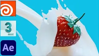 Houdini, 3ds Max & After Effects | Strawberry Milk Splash