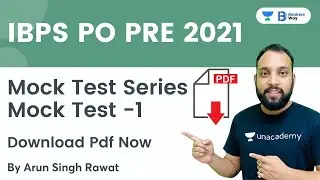 IBPS PO PRE 2021 | Mock Test Series | Mock Test 01 | Download PDF Now