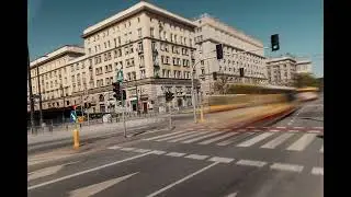 4K AI Road Sign | Warsaw | People | Street | Free Stock Video Footage