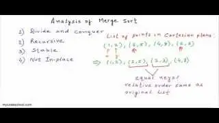 Analysis of Merge sort algorithm