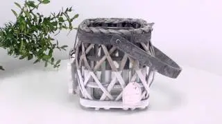 Formano Rattan-Windlicht Calipso 17cm, Leuchtglas, Teelicht, Hängelaterne