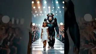 Chimpanzee and cute baby fashion show AGT 