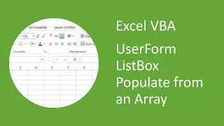 Excel VBA UserForm Listbox Populate from an Array