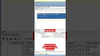 how to get list of all tables from Oracle database