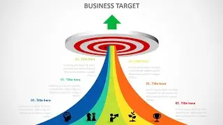 5 Step Target Diagram with arrow Slide in PowerPoint. Tutorial No. 933