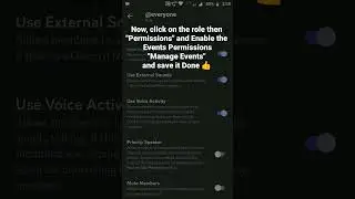 How to Enable Manage Events Permission in a role in Discord Mobile #roduz #discord #permission #how