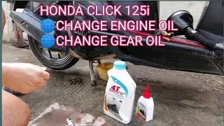 HONDA CLICK 125i CHANGE ENGINE OIL, CHANGE GEAR OIL