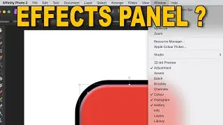 Where Is The Effects Panel In Affinity Photo 2 ???