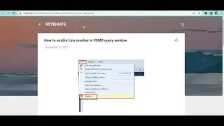 How to enable Line numbers in SSMS query window Transaction SQL