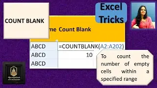 Using  a "COUNT BLANK" formula for counting blank/ empty cell in excel #rpandeytutorials #countblank