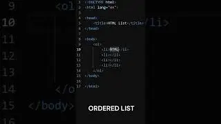 HTML List Tags | Ordered List & Unordered List HTML #html