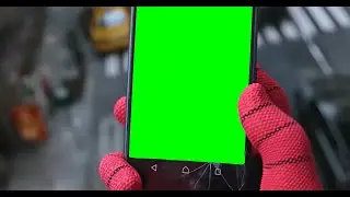 Spider-Man Checking Phone While Swinging - Green Screen